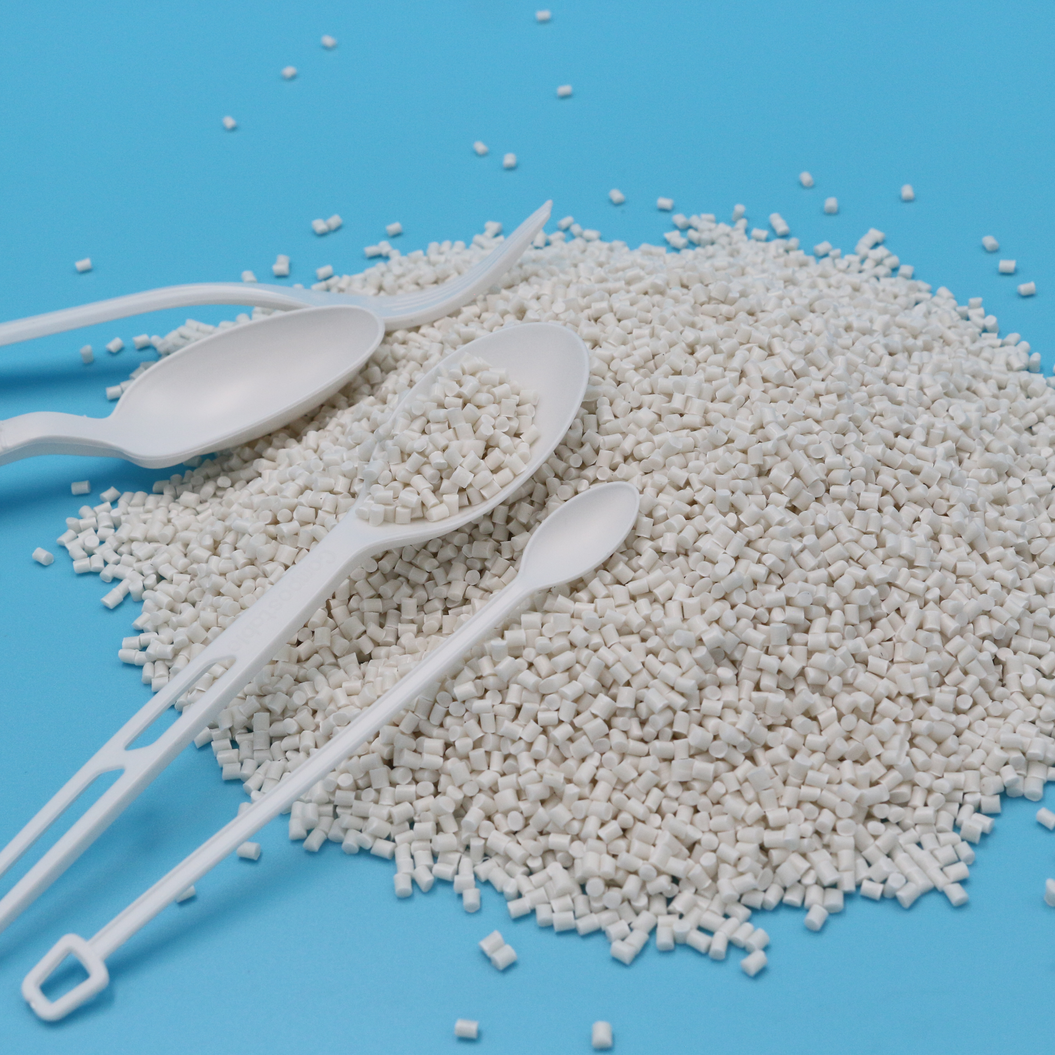 Biodegradable PLA Manufacturer for Raw Materials Pellets and Granules of Knives, Forks and Spoons